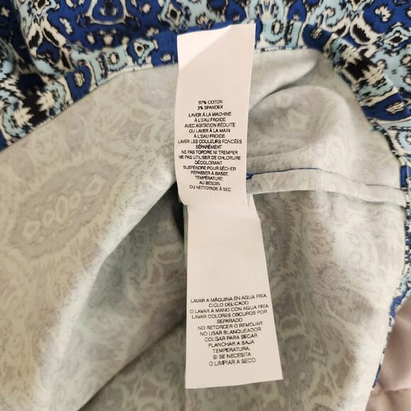 JOE FRESH Blue Geometric Print Sleeveless Shift Summer Mini Dress Size XS - Picture 7 of 10